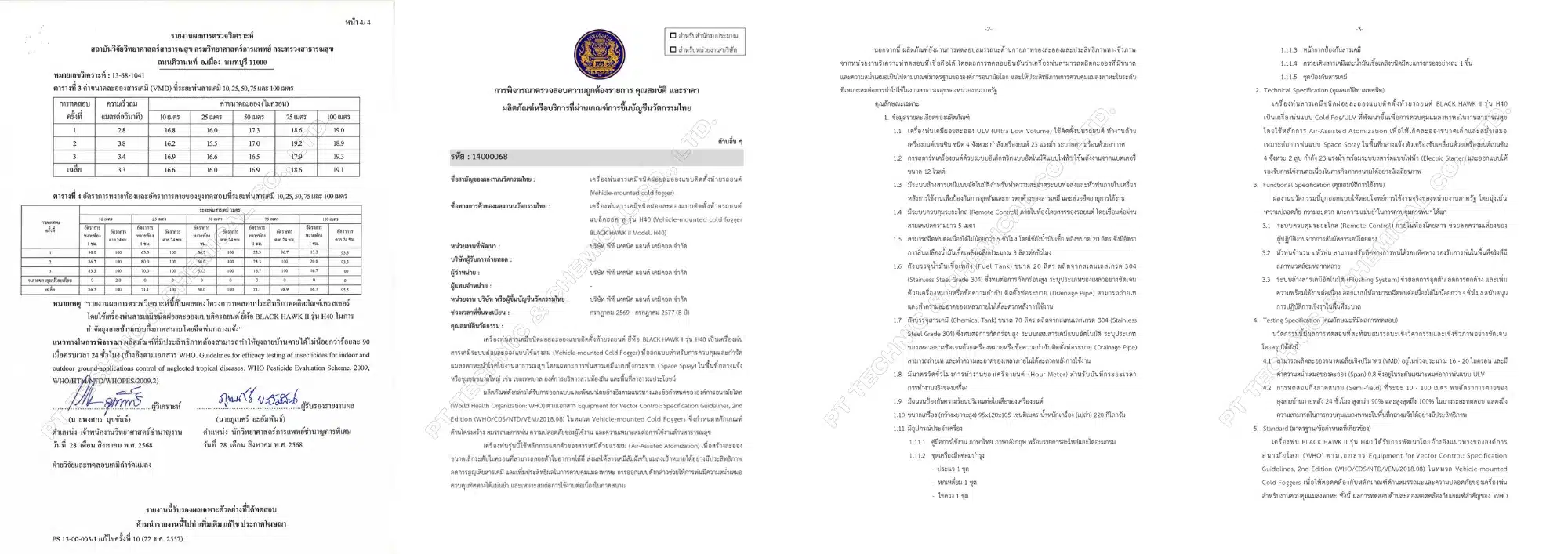 ผลทดสอบและนวัตกรรม BLACK HAWK II H40-3 ผลทดสอบและนวัตกรรม BLACK HAWK II H40-3